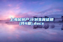 上海居转户,计划生育证明(共4篇).docx