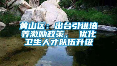 黄山区：出台引进培养激励政策， 优化卫生人才队伍升级