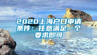 2020上海户口申请条件：任意满足一个要求即可