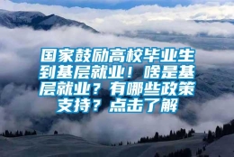 国家鼓励高校毕业生到基层就业！啥是基层就业？有哪些政策支持？点击了解