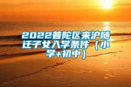 2022普陀区来沪随迁子女入学条件（小学+初中）