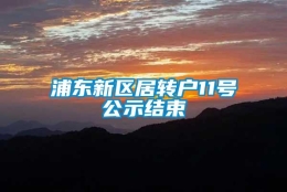 浦东新区居转户11号公示结束