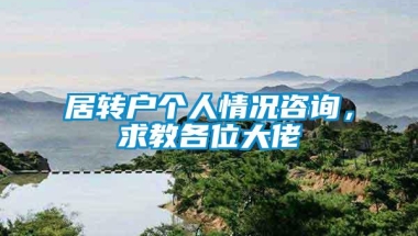 居转户个人情况咨询，求教各位大佬