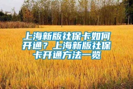 上海新版社保卡如何开通？上海新版社保卡开通方法一览