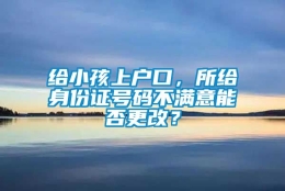 给小孩上户口，所给身份证号码不满意能否更改？