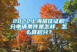 2022上海居住证积分申请条件是怎样，怎么算积分？