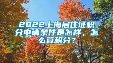 2022上海居住证积分申请条件是怎样，怎么算积分？