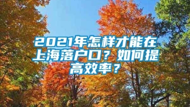 2021年怎样才能在上海落户口？如何提高效率？