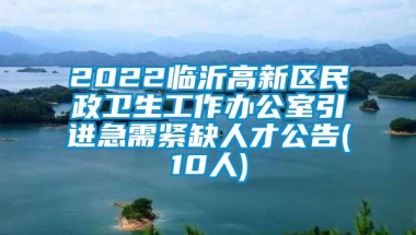 2022临沂高新区民政卫生工作办公室引进急需紧缺人才公告(10人)