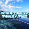 2018年上海财经大学本科生入学须知