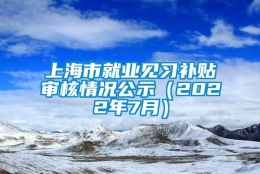 上海市就业见习补贴审核情况公示（2022年7月）