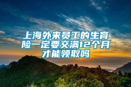 上海外来员工的生育险一定要交满12个月才能领取吗