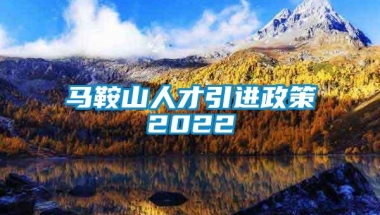 马鞍山人才引进政策2022