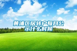 黄浦区居转户每月公示什么时候