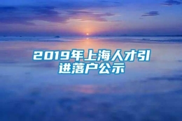 2019年上海人才引进落户公示