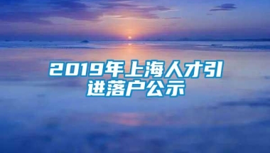 2019年上海人才引进落户公示