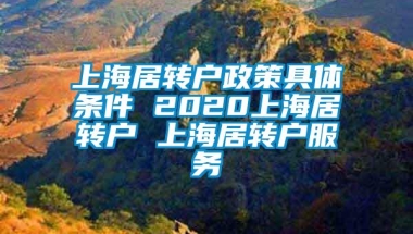 上海居转户政策具体条件 2020上海居转户 上海居转户服务