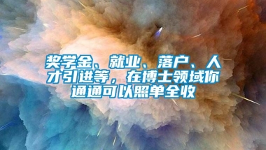 奖学金、就业、落户、人才引进等，在博士领域你通通可以照单全收