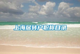 上海居转户职称目录