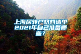 上海居转户材料清单2021年自己准备哪些？