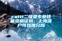 catti二级是专业技能资格证吗，上海落户可以加分吗