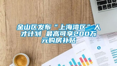 金山区发布“上海湾区”人才计划 最高可享200万元购房补贴