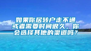 如果你居转户走不通或者需要时间很久，你会选择其他的渠道吗？