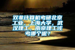 双非计算机考研北京工业，上海大学，武汉理工，南京理工该考哪个呢？