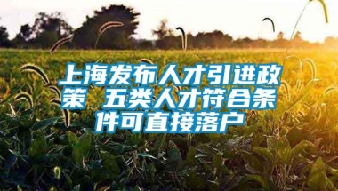 上海发布人才引进政策 五类人才符合条件可直接落户