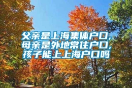 父亲是上海集体户口,母亲是外地常住户口,孩子能上上海户口吗