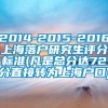 2014-2015-2016上海落户研究生评分标准(凡是总分达72分直接转为上海户口)