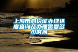 上海市身份证办理进度查询及办理需要多少时间