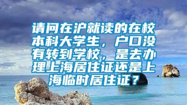 请问在沪就读的在校本科大学生，户口没有转到学校，是去办理上海居住证还是上海临时居住证？