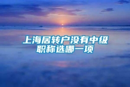 上海居转户没有中级职称选哪一项