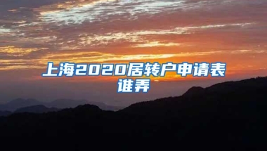 上海2020居转户申请表谁弄