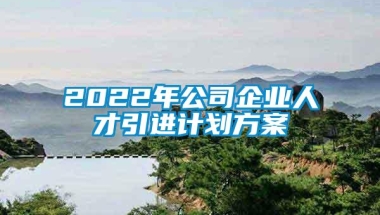 2022年公司企业人才引进计划方案