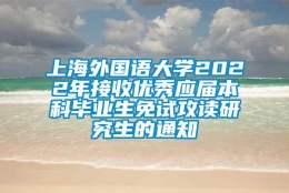 上海外国语大学2022年接收优秀应届本科毕业生免试攻读研究生的通知