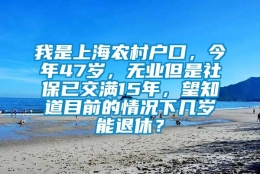 我是上海农村户口，今年47岁，无业但是社保已交满15年，望知道目前的情况下几岁能退休？