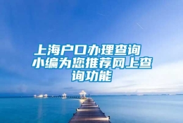 上海户口办理查询 小编为您推荐网上查询功能