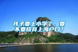 孩子要上小学了，要不要放弃上海户口？