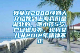 我女儿2008经别人介绍嫁到上海我们是湖北的，现小孩5岁，户口也没办，现我女儿从2012年精神不正