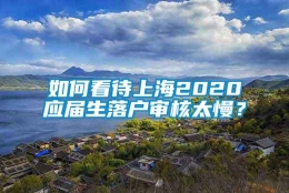 如何看待上海2020应届生落户审核太慢？