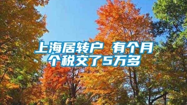 上海居转户 有个月个税交了5万多