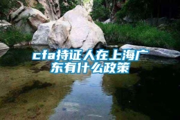 cfa持证人在上海广东有什么政策