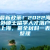 最新政策！2022海外硕士留学人才落户上海，最全材料一表整理