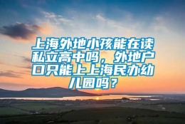 上海外地小孩能在读私立高中吗，外地户口只能上上海民办幼儿园吗？