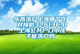 乐高落户上海哪个区 对接微32613691 上海公共户口小孩子能落户吗