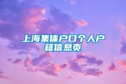 上海集体户口个人户籍信息页