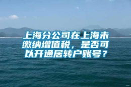 上海分公司在上海未缴纳增值税，是否可以开通居转户账号？