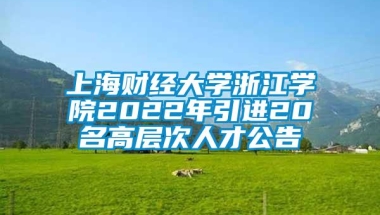 上海财经大学浙江学院2022年引进20名高层次人才公告